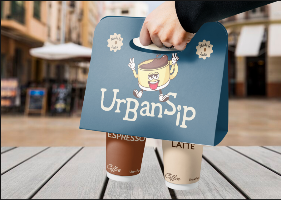 Urban Sip Coffee, packaging in use