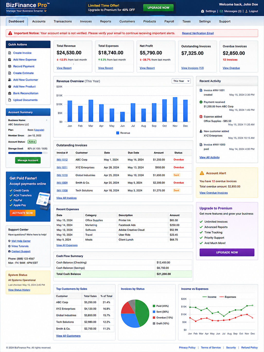 Before outdated SaaS UI before our UI UX design services