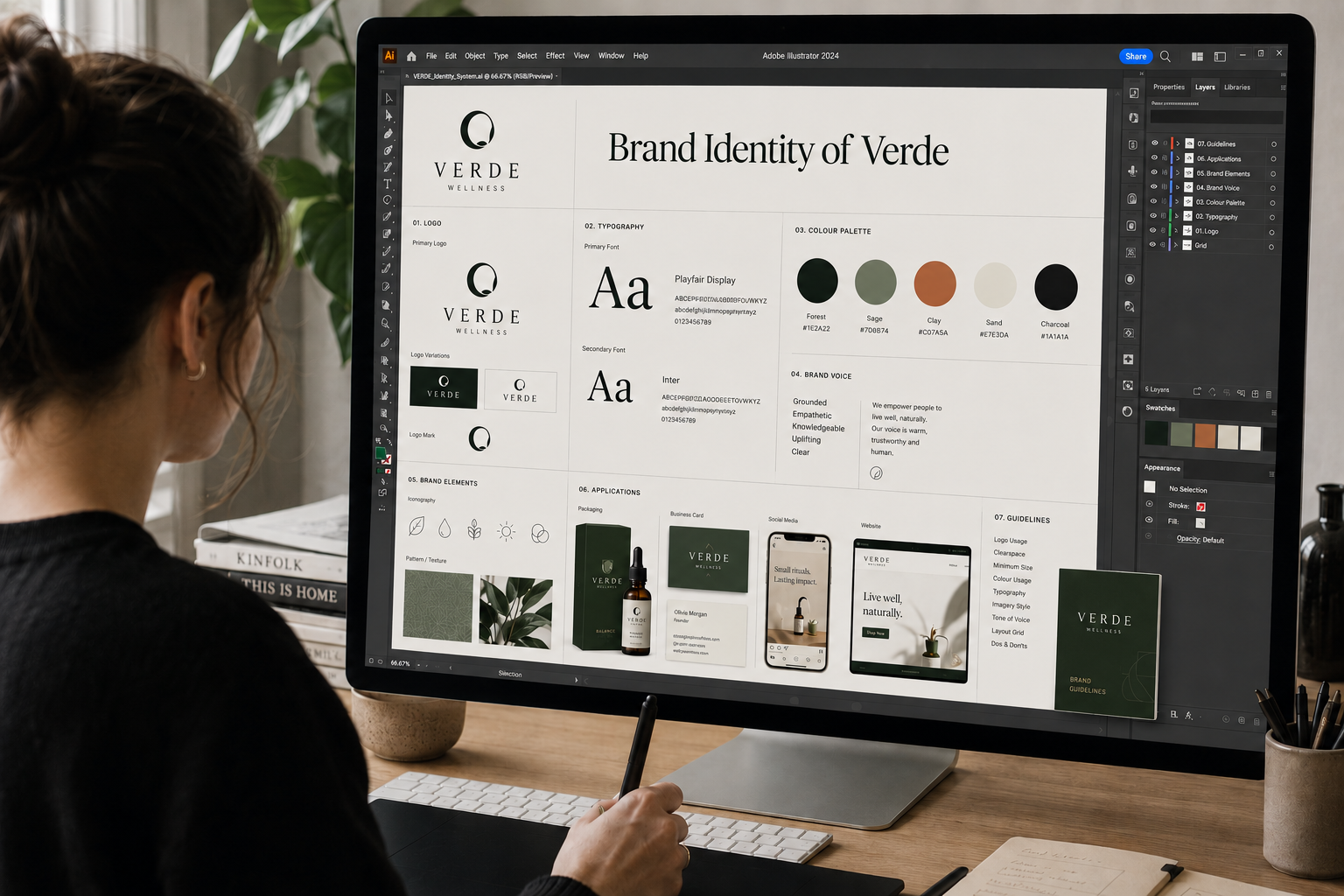 Brand identity design system deliverables by VedaCreatives