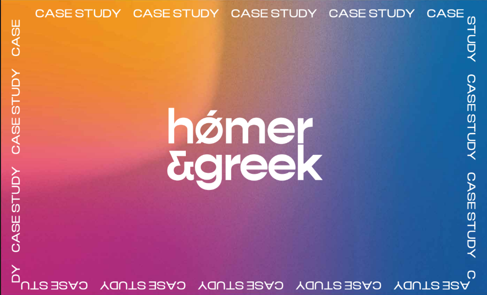 Brand identity case study editorial system for Homer and Greek, VedaCreatives